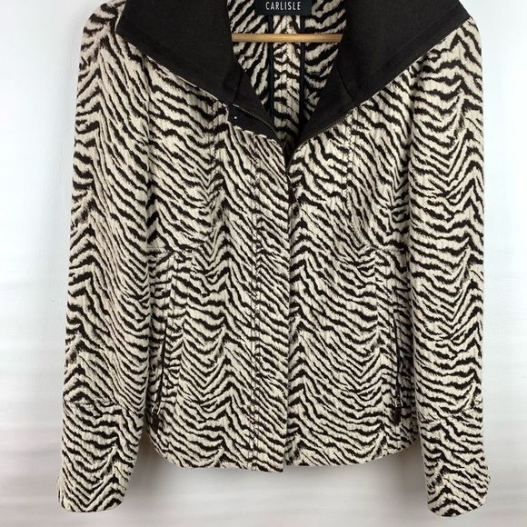 Carlisle Zebra Striped Wool Blend Blazer - Picture 2 of 11